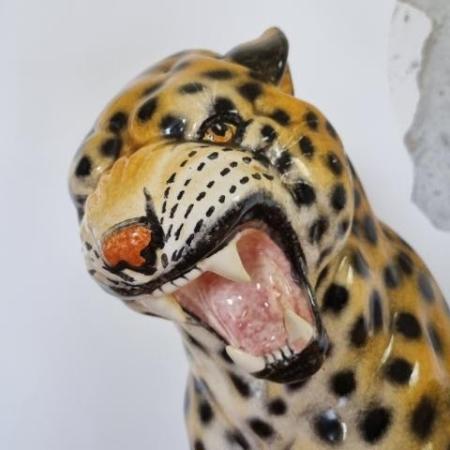 Leopárd Porcelán Szobor Nagy Olasz