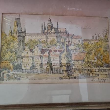 színezett tusrajz