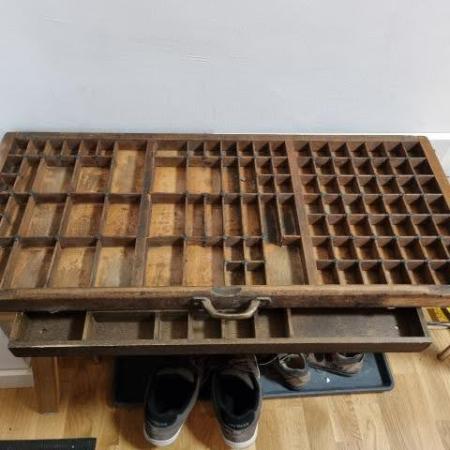 Vintage Rekeszes Fiók Nyomdai Betűszedő fiók