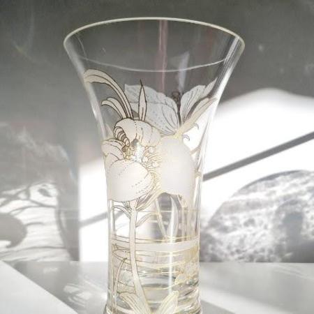 Szecessziós Rosenthal Üveg Váza  Liliomos